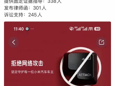 ?小米車主網絡攻擊援助進展:6032人參與,480人提交證據及援助需求?