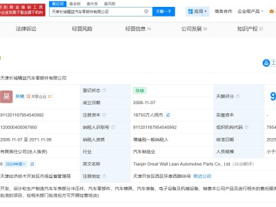 天津長城精益汽車零部件公司增資至1.88億  增幅25%