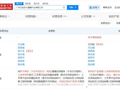 王老吉關聯(lián)公司增資至10億 增幅約11%