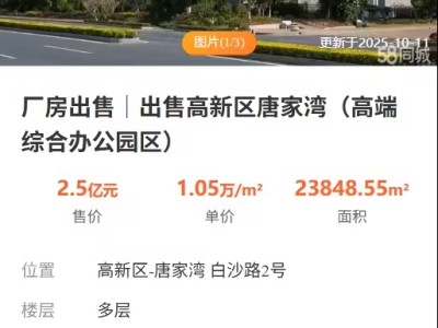 珠海唐家灣一高端辦公園區掛牌出售,外觀與魅族總部大樓相似標價2.5億