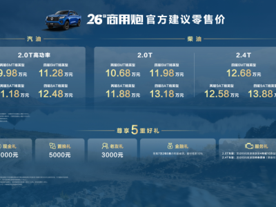 2026款長城炮廣州車展煥新登場，性能升級配置豐富，9.98萬起開啟新征程