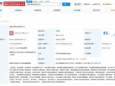 吉利在成都成立閃聚電池公司 注冊資本5000萬