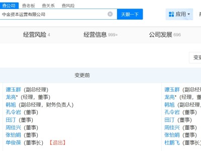 中金資本董事長發生變更