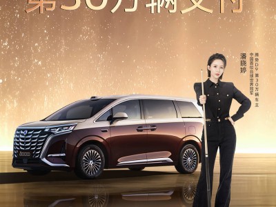 比亞迪騰勢D9達成30萬輛交付里程碑,“九球天后”潘曉婷喜提新車