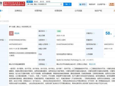 蘿卜快跑科技版圖再拓展 鶴山新公司注冊(cè)資本百萬(wàn)聚焦AI與出行服務(wù)