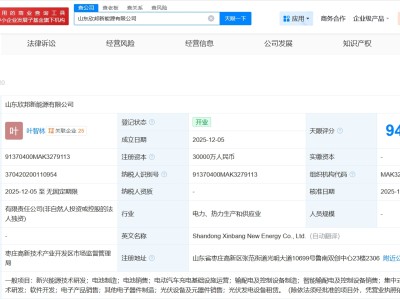 欣旺達動力科技公司在山東成立新能源公司 注冊資本3億