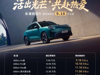歐拉5上市!9.18萬起售,智能座艙+高階智駕,續航最高達580km