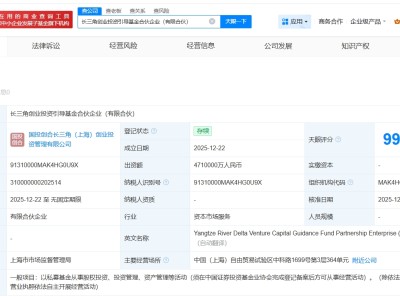 長三角創業投資引導基金登記成立 出資額471億