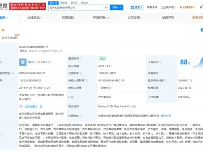包頭市比亞迪礦用車更名為電池公司